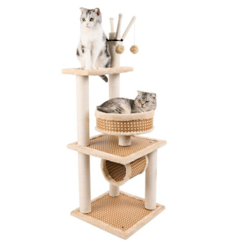Manufacturer wholesale summer short plush sisal cool cat rattan mat tree scratcher