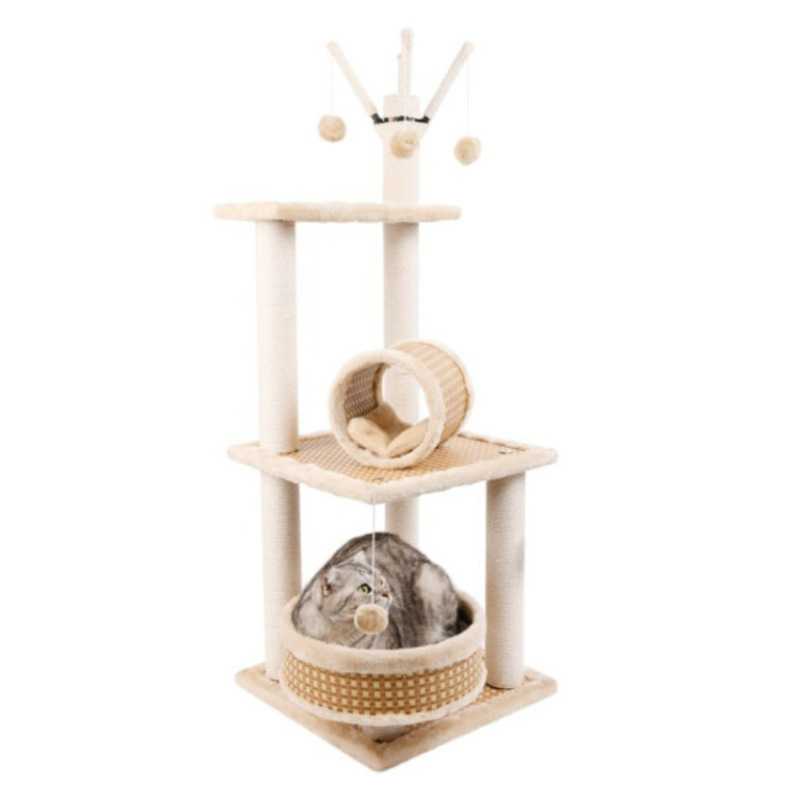 Manufacturer wholesale summer short plush sisal cool cat rattan mat tree scratcher