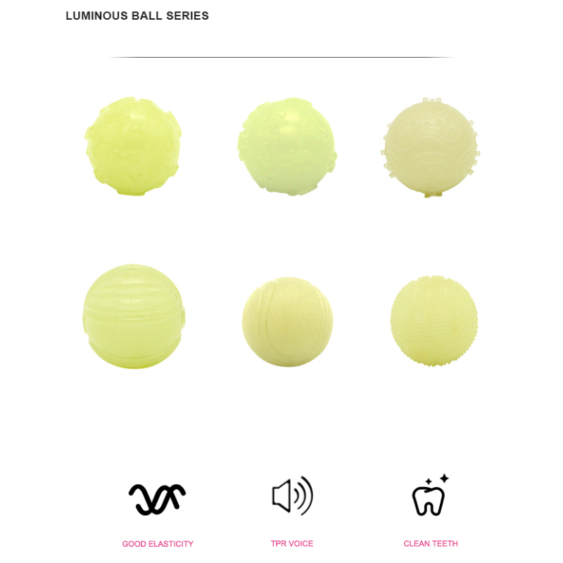 Manufacturer wholesale tpr chew squeaky luminous dog ball toy