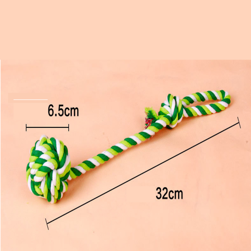 Manufacturer wholesale custom logo bite resistance green durable ball pet dog rope toys set