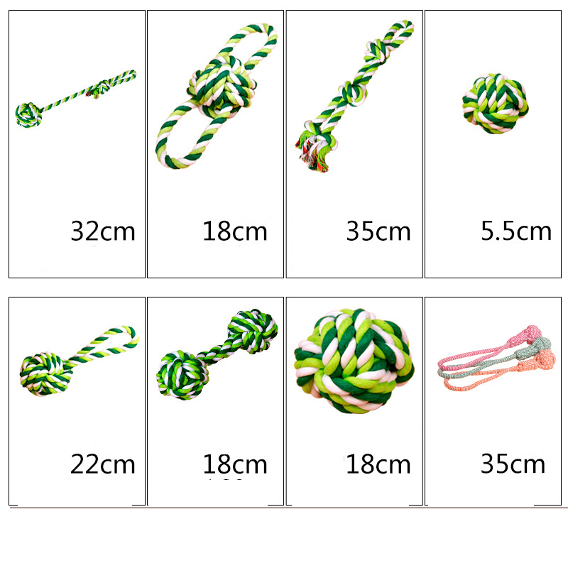 Manufacturer wholesale custom logo bite resistance green durable ball pet dog rope toys set