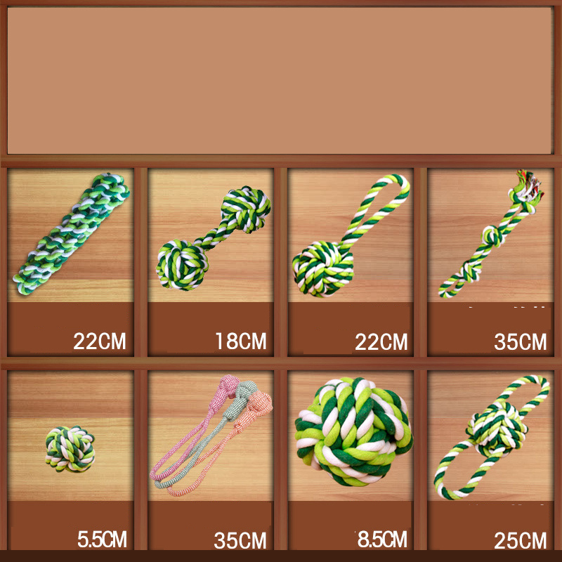 Manufacturer wholesale custom logo bite resistance green durable ball pet dog rope toys set