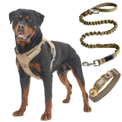 Wholesale Pet Supplier Custom Logo Tactical Dog Collar Leash Harness Set