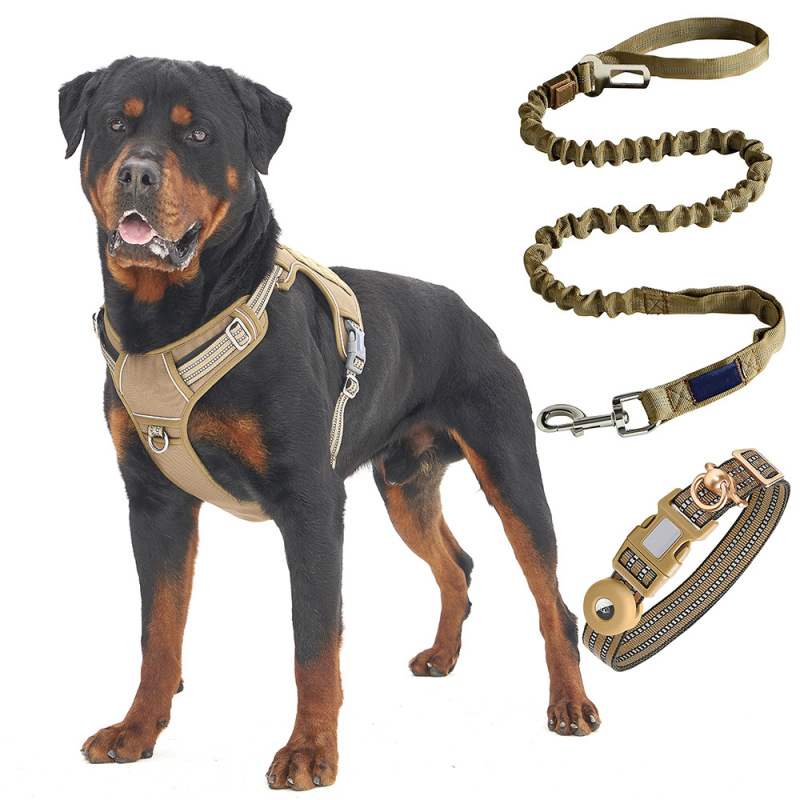 Wholesale Pet Supplier Custom Logo Tactical Dog Collar Leash Harness Set