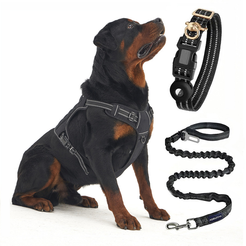 Wholesale Pet Supplier Custom Logo Tactical Dog Collar Leash Harness Set