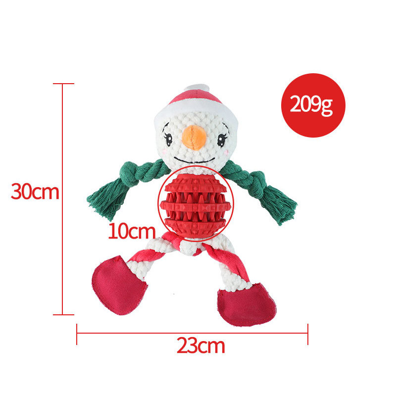 Manufacturer wholesale christmas dog rope tpr short plush toys