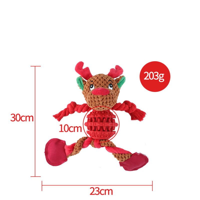 Manufacturer wholesale christmas dog rope tpr short plush toys
