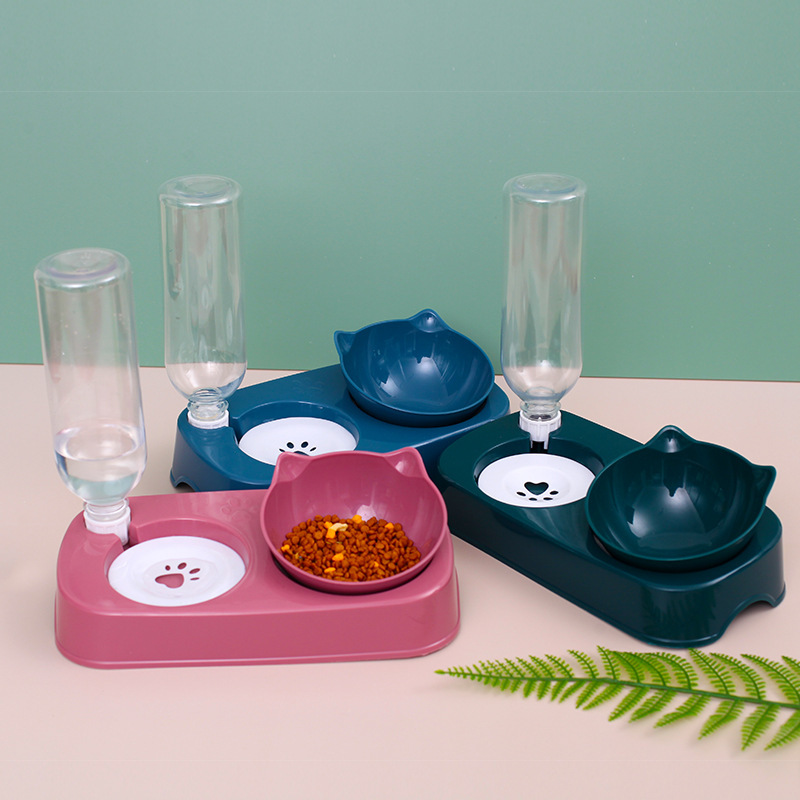Wholesale Plastic Detachable Dog Cat Bowl With Water Dispenser
