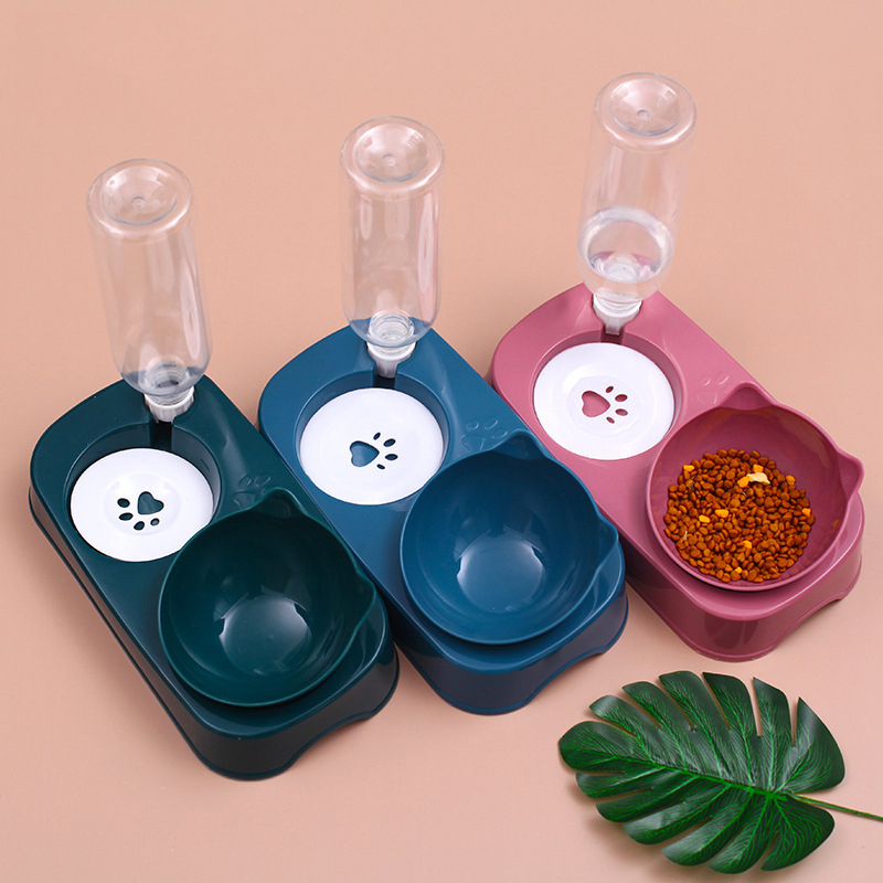 Wholesale Plastic Detachable Dog Cat Bowl With Water Dispenser