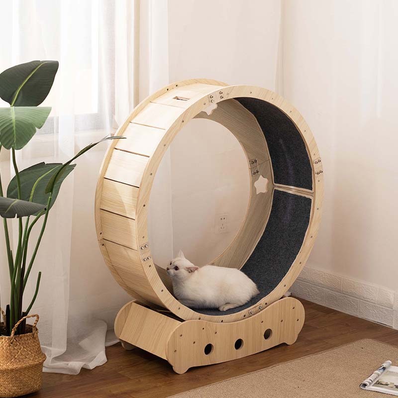 Manufacturer wholesale wood running wheel cat treadmill