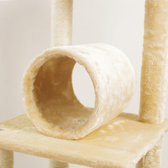Wholesale Beige Brown Sisal Short Plush Cat Tree Condo
