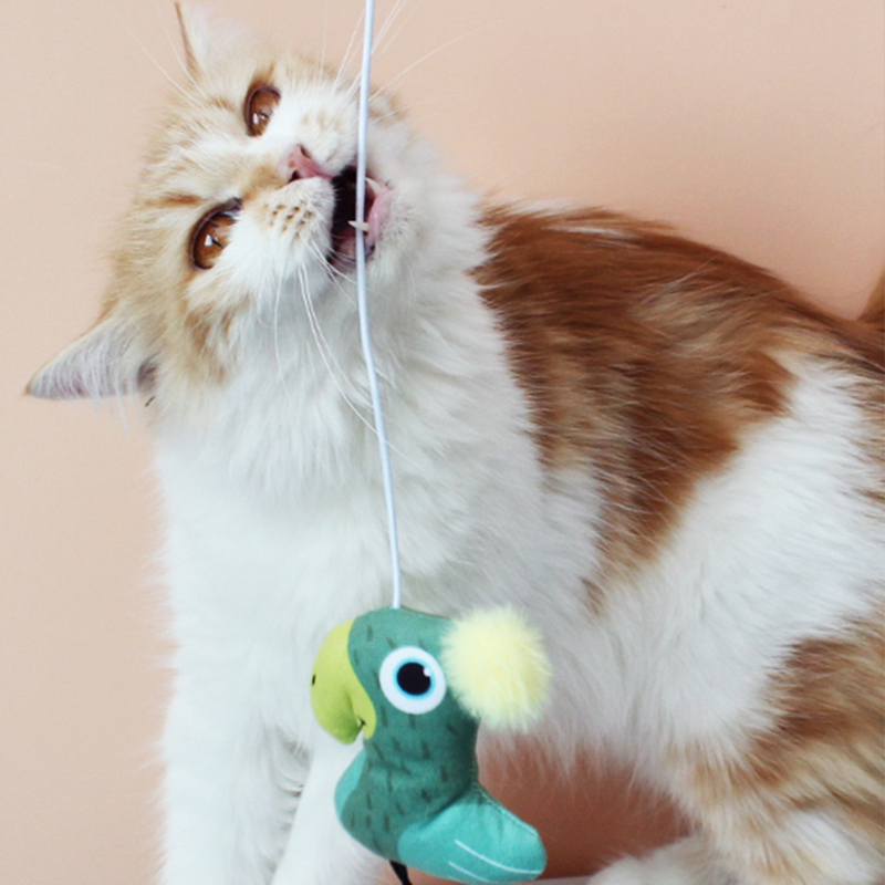 Manufacturer wholesale custom forest series cat teaser stick interactive cat plush toy