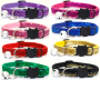 Manufacturer wholesale multi-colors adjustable gold velvet collar with bell for cat dog use