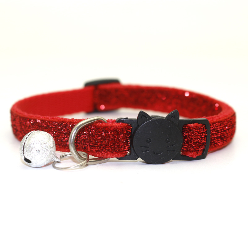 Manufacturer wholesale multi-colors adjustable gold velvet collar with bell for cat dog use