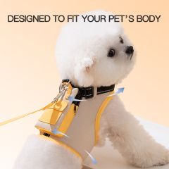 Manufacturer wholesale yellow pink dog harness with leash
