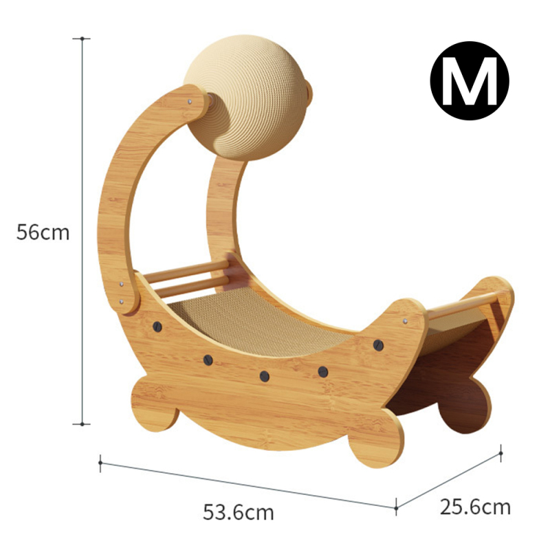 Wholesale Moon Design Wooden Sisal Ball Corrugated Paper Scratcher Cat Chair