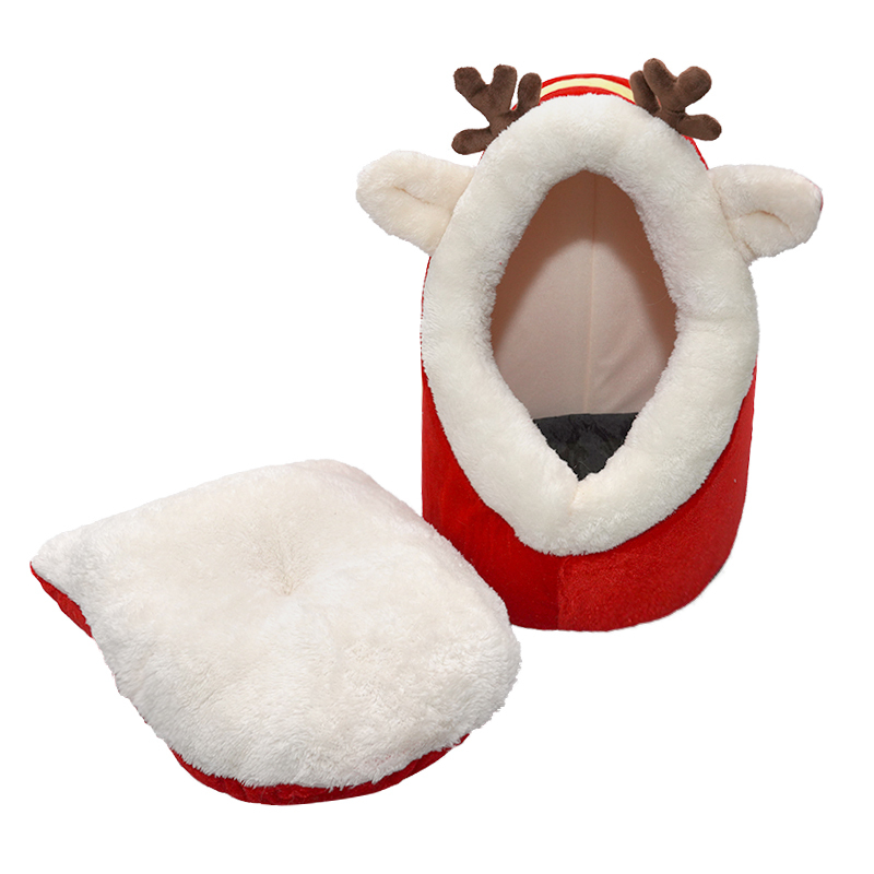 Manufacturer wholesale christmas red cat bed elk antlers design