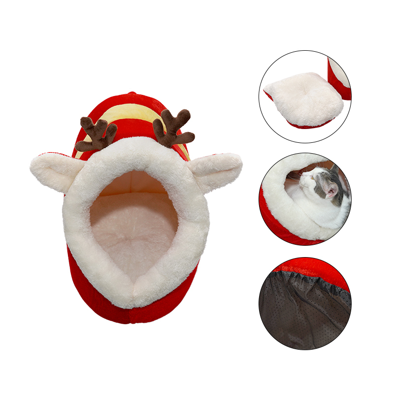 Manufacturer wholesale christmas red cat bed elk antlers design