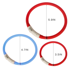 wholesale manufacturer led light rechargeable waterproof pp reflective custom small pet dog collar