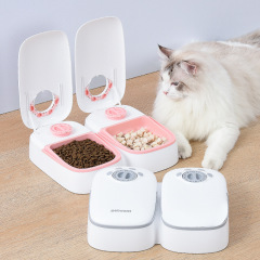 Manufacturer wholesale smart time control automatic pet dog two feeder bowls
