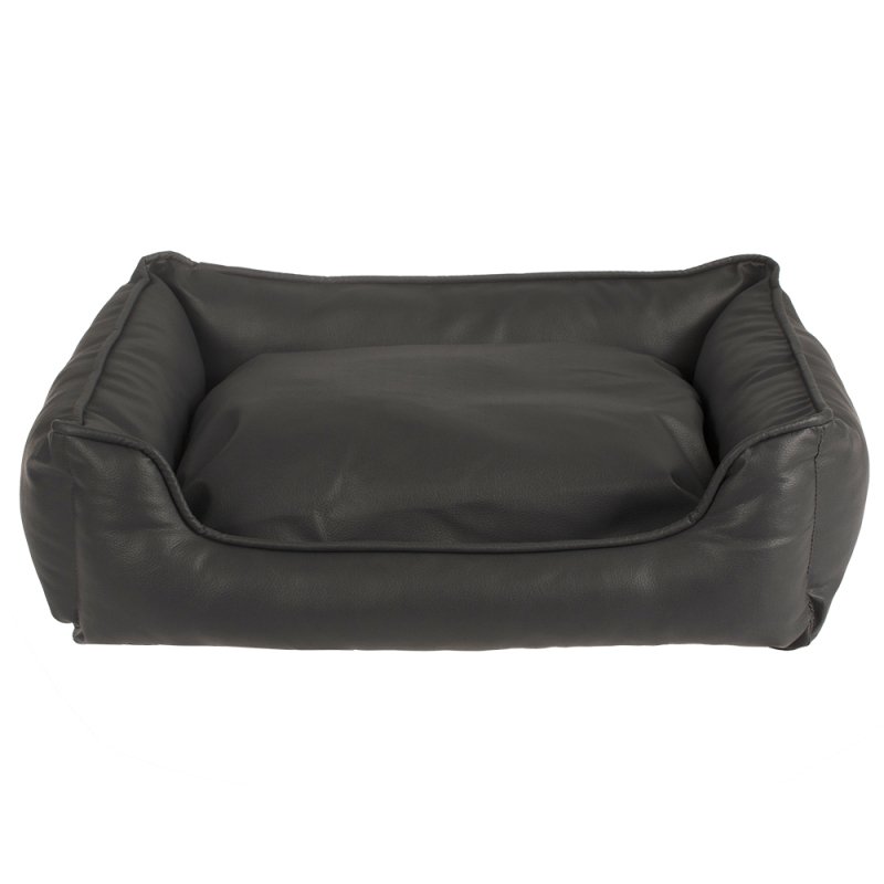 Wholesale manufacturer luxury black soft pet dog bed PU leather