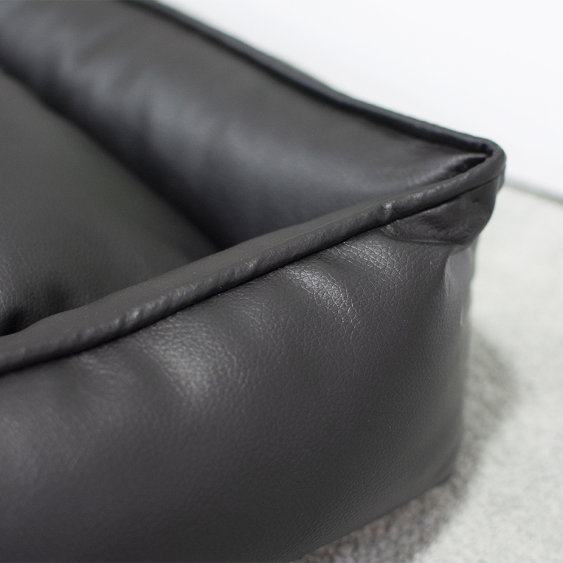 Wholesale manufacturer luxury black soft pet dog bed PU leather