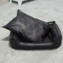 Wholesale manufacturer luxury black soft pet dog bed PU leather