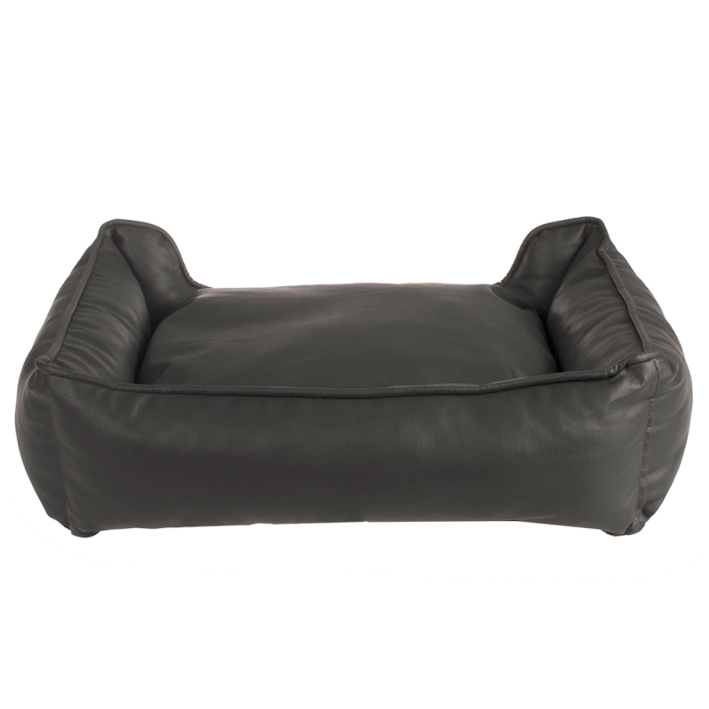 Wholesale manufacturer luxury black soft pet dog bed PU leather