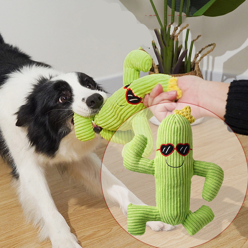 Manufacturer wholesale cute cucumber design bite resistant dog plush chew toy