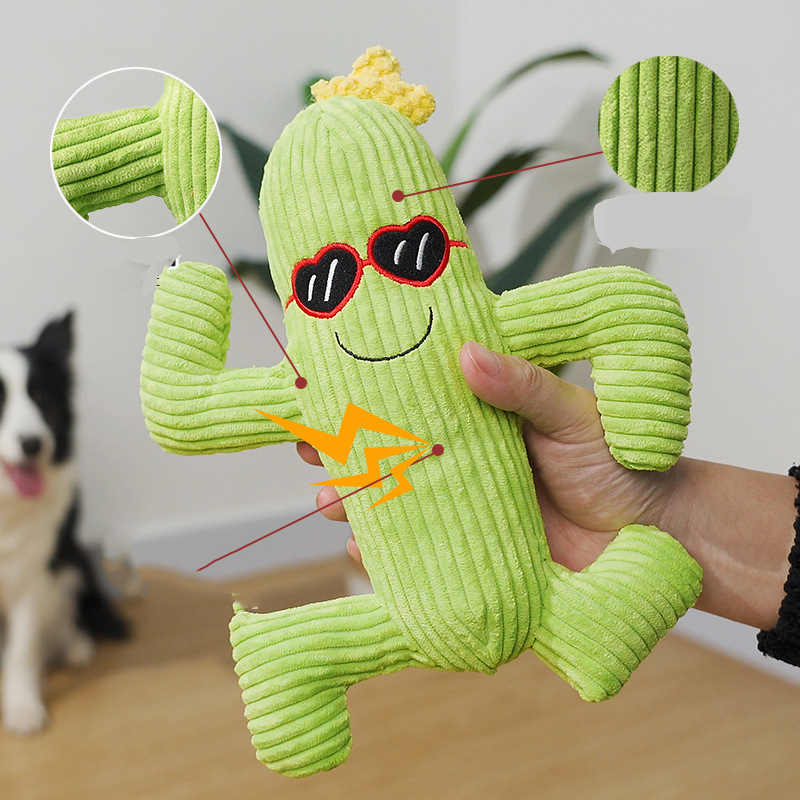 Manufacturer wholesale cute cucumber design bite resistant dog plush chew toy