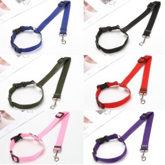Manufacturer wholesale adjustable multi-colors nylon pet dog seat belt with collar