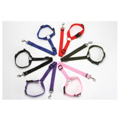 Manufacturer wholesale adjustable multi-colors nylon pet dog seat belt with collar