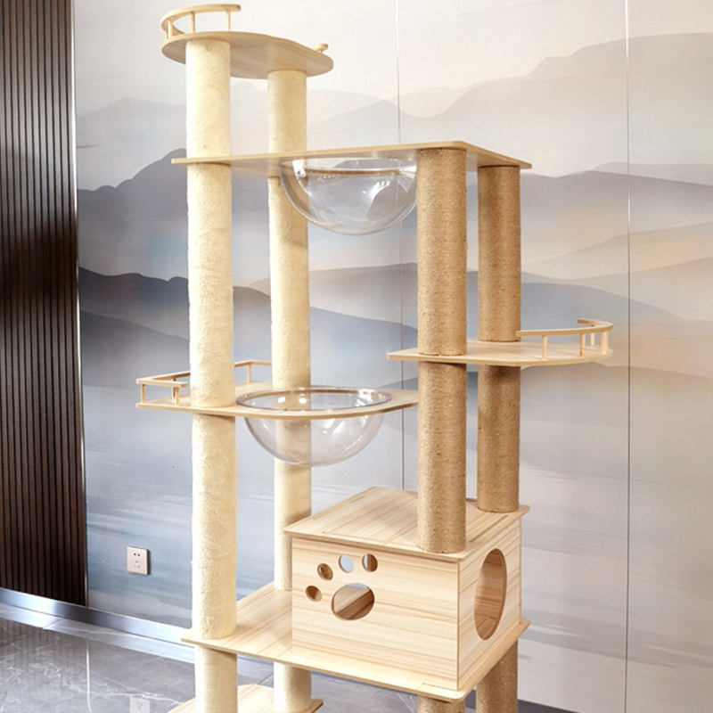 Manufacturer Wholesale Pet Product Supplier Wooden Sisal Large Cat Trees Scratcher