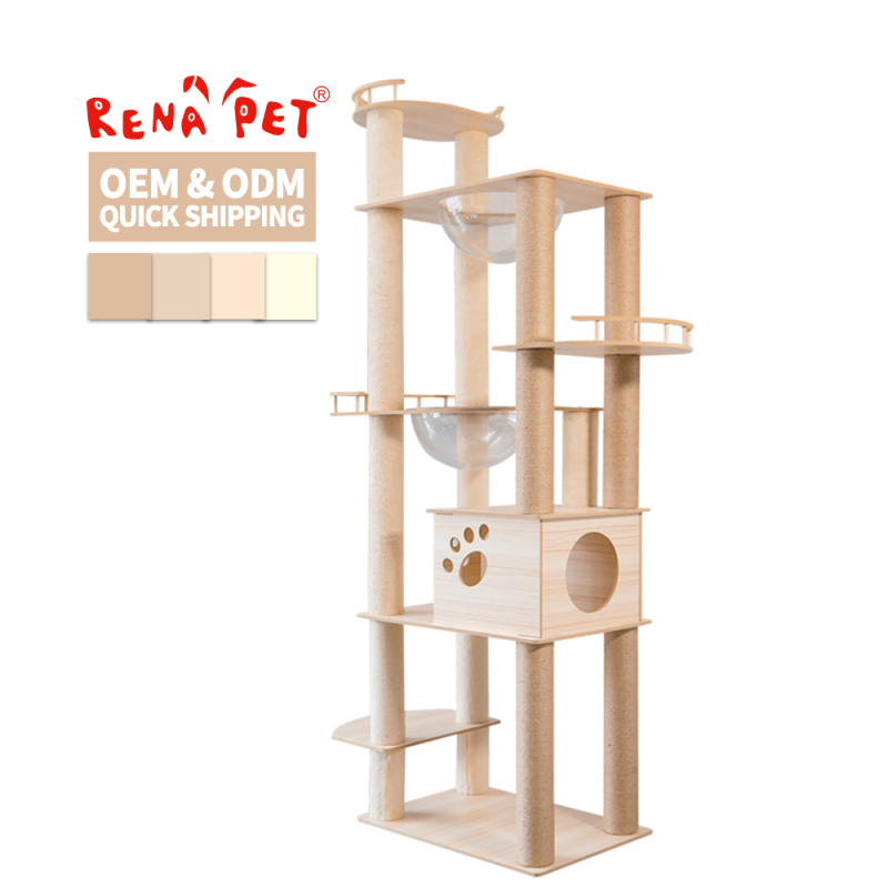 Manufacturer Wholesale Pet Product Supplier Wooden Sisal Large Cat Trees Scratcher