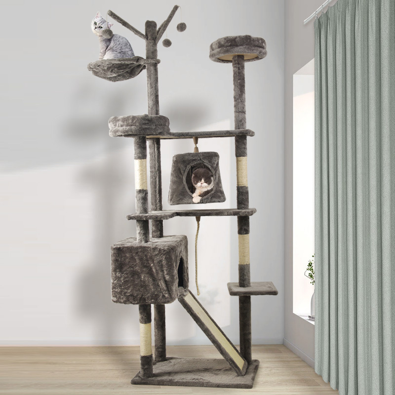Manufacturer Wholesale Sisal Short Plush Tower Cat Condo
