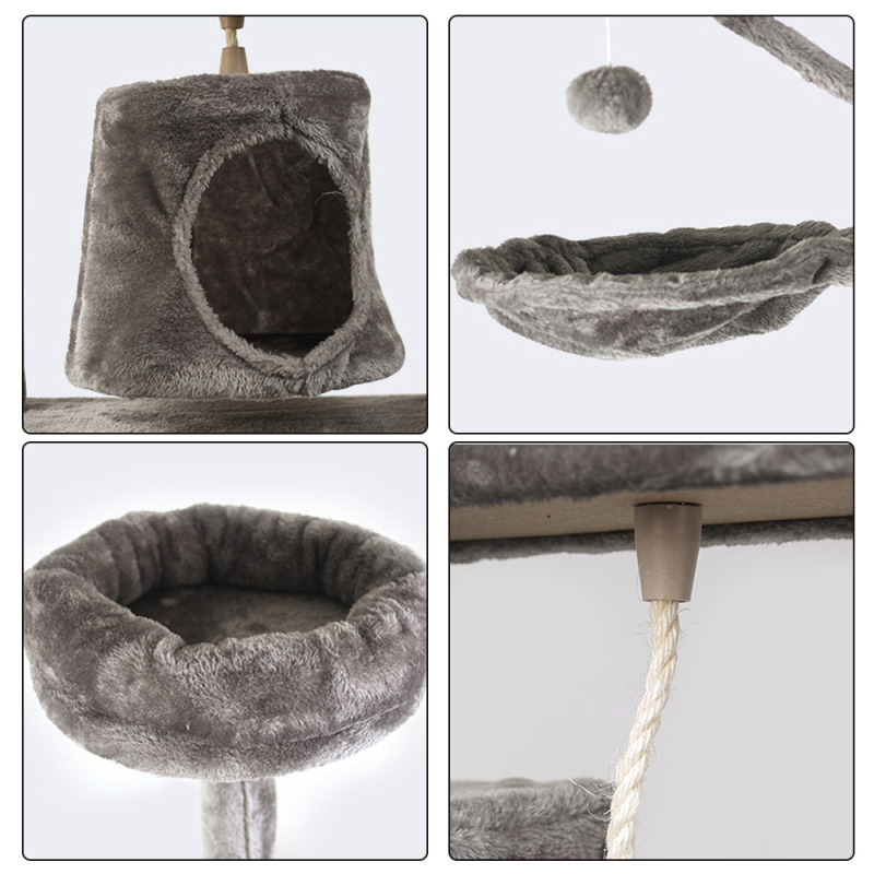 Manufacturer Wholesale Sisal Short Plush Tower Cat Condo