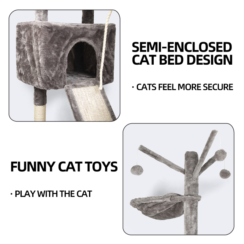 Manufacturer Wholesale Sisal Short Plush Tower Cat Condo
