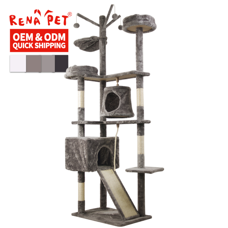 Manufacturer Wholesale Sisal Short Plush Tower Cat Condo