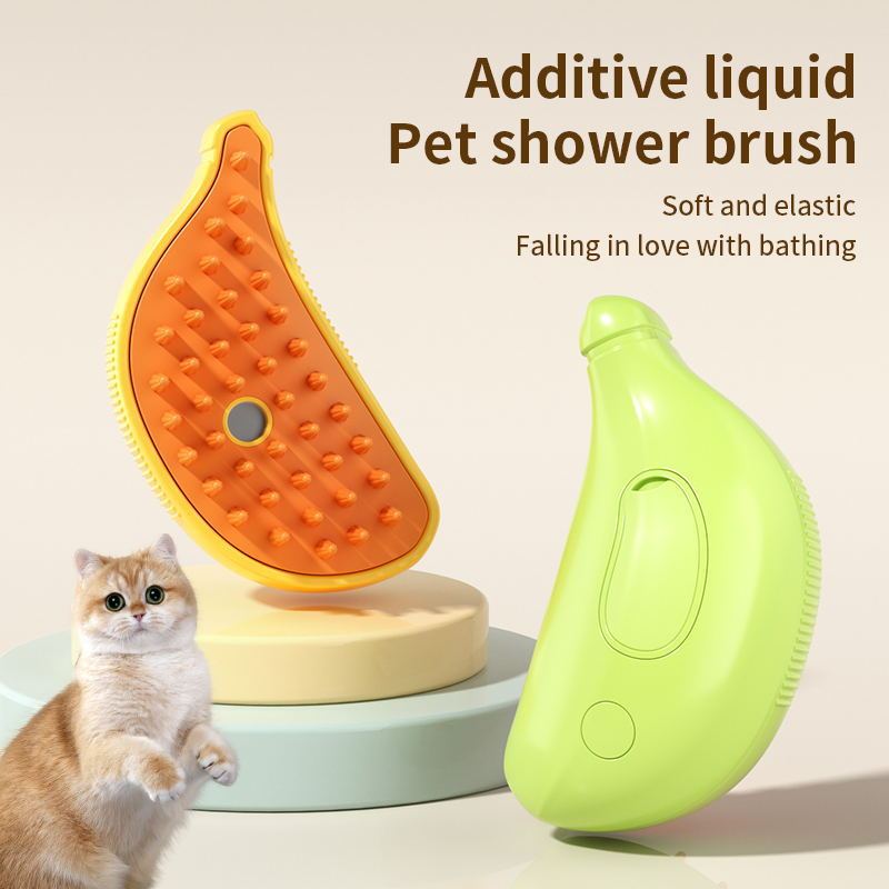 Manufacturer wholesale mango design dog cat brush with spray