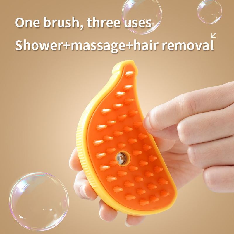 Manufacturer wholesale mango design dog cat brush with spray