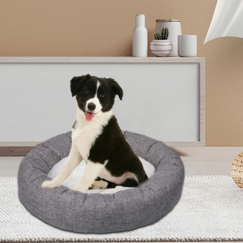 Manufacturer Wholesale Custom Logo Pet Product Cat Dog Bed Round