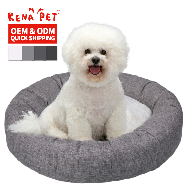 Manufacturer Wholesale Custom Logo Pet Product Cat Dog Bed Round