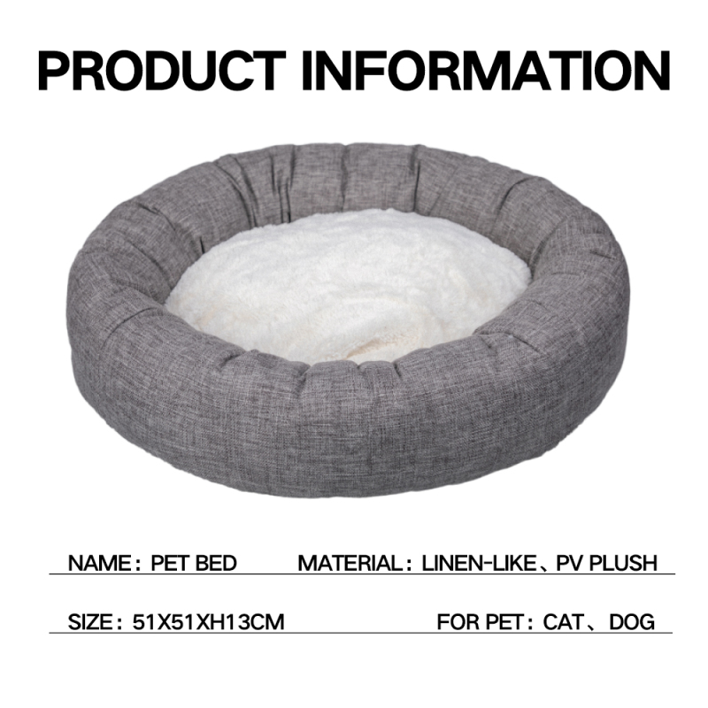 Manufacturer Wholesale Custom Logo Pet Product Cat Dog Bed Round