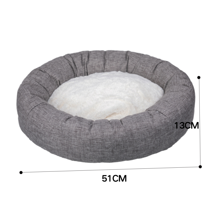 Manufacturer Wholesale Custom Logo Pet Product Cat Dog Bed Round