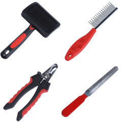 wholesale manufacturer red dog comb brush nail clippers set