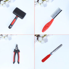 wholesale manufacturer red dog comb brush nail clippers set
