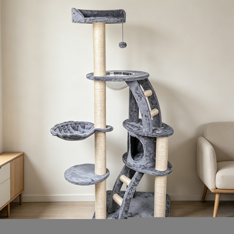 Manufacturer Wholesale High Quality Sisal Wood Stairs Tower Cat Tree Luxury