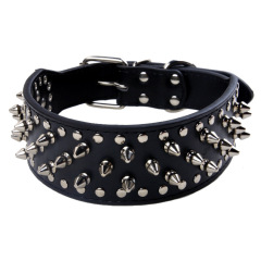 wholesale manufacturer leather custom pet dog spike collar