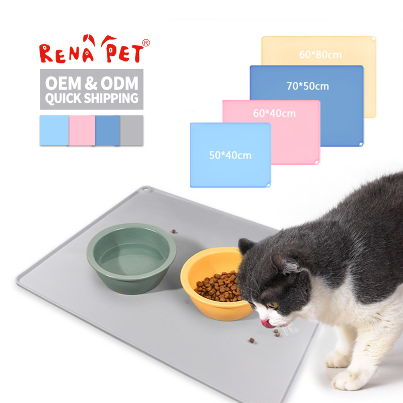 Wholesale Custom Logo Waterproof Silicone Cat Dog Pet Feeding Mat