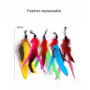 Manufacturer wholesale 11 pcs feather replaceable cat teaser toys set